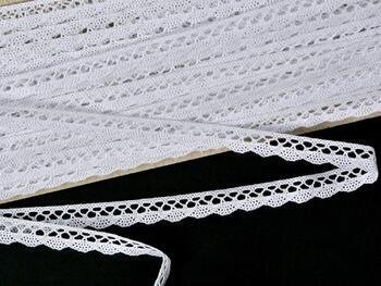 Cotton bobbin lace 75512, width 10 mm, white - 2