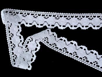 Cotton bobbin lace 75534, width 35 mm, white - 2