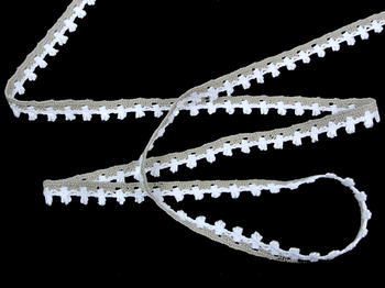Bobbin lace No. 75535 white/dark linen | 30 m - 2