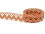 Cotton bobbin lace 75612, width 13 mm, terracotta - 2/3