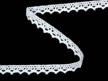 Cotton bobbin lace 75633, width 10 mm, white - 2