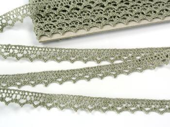 Cotton bobbin lace 75633, width 10 mm, dark linen gray - 2