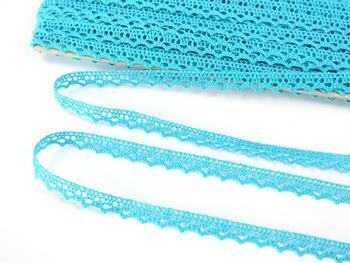 Cotton bobbin lace 75633, width 10 mm, turquoise - 2