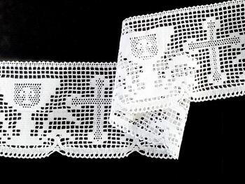 Cotton bobbin lace 75649, width 110 mm, white - 2