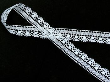 Cotton bobbin lace 81017, width 19 mm, white - 2