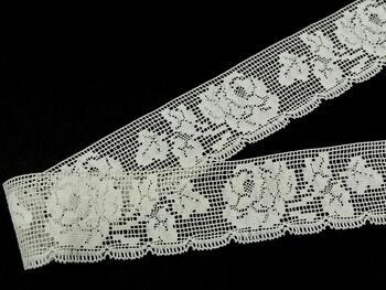 Cotton bobbin lace 81094, width 36 mm, light cream - 2