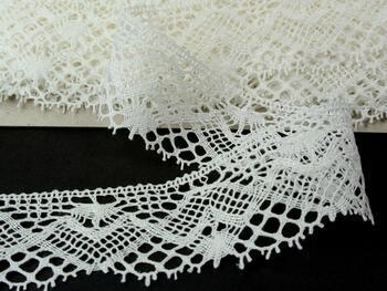 Linen bobbin lace 81294, width 50 mm, 100% linen bleached - 2