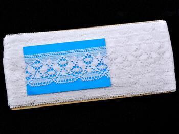 Cotton bobbin lace 82025, width 41 mm, white - 2