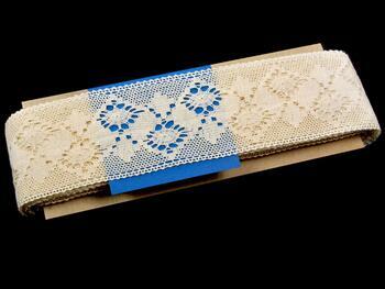 Cotton bobbin lace insert 81026, width 62 mm, ecru - 2