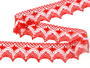 Bobbin lace No. 82157 light red/white | 30 m - 2/4