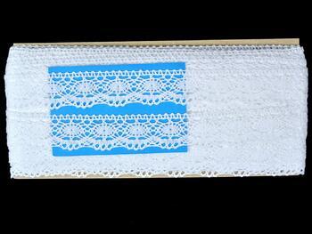 Cotton bobbin lace 82167, width 28 mm, white merce. - 2