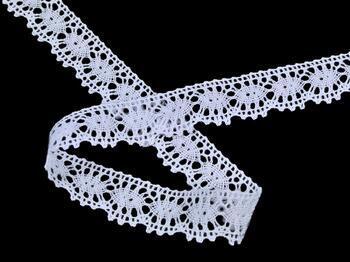 Cotton bobbin lace 82176, width 22 mm, white - 2