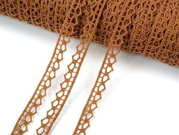 Cotton bobbin lace 82195, width 10 mm, terracotta - 2