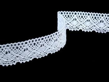 Cotton bobbin lace 82231, width 32 mm, white - 2