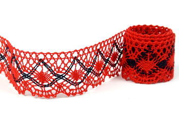 Bobbin lace No. 82231 red/blueblack | 30 m - 2