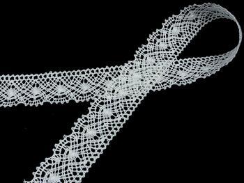 Linen bobbin lace 82231, width 32 mm, 100% linen bleached - 2