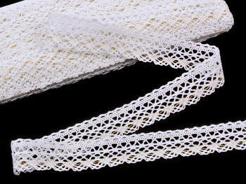 Bobbin lace No. 82327 white/gold | 30 m - 2