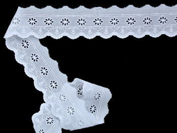 Embroidery lace No. 65099 white | 9,1 m - 3
