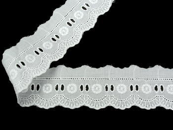 Cotton embroidery lace 65136, width 45 mm, white - 3