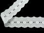 Cotton embroidery lace 65136, width 45 mm, white - 3/3