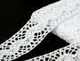 Cotton bobbin lace insert 73002, width 32 mm, white - 3/5
