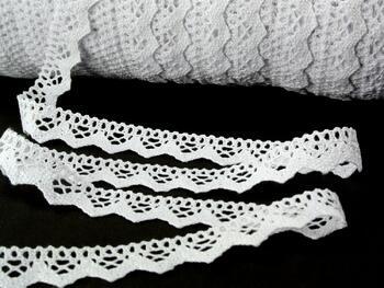Cotton bobbin lace 73003, width 20 mm, white - 3