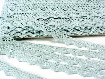 Cotton bobbin lace 73003, width 20 mm, pale blue - 3
