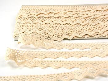 Cotton bobbin lace 73003, width 20 mm, beige - 3