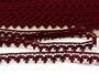 Cotton bobbin lace 73010, width 13 mm, cranberry - 3/4