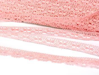 Cotton bobbin lace 73011, width 13 mm, pink - 3