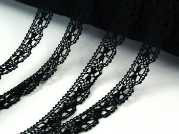 Cotton bobbin lace 73011, width 10 mm, black - 3