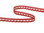 Cotton bobbin lace 73012, width 10 mm, cranberry - 3/4
