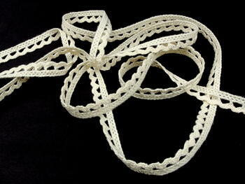 Cotton bobbin lace 73012, width 10 mm, ecru - 3