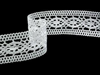 Cotton bobbin lace 75001, width 50 mm, white - 3