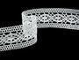 Cotton bobbin lace 75001, width 50 mm, white - 3/5