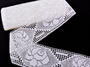 Cotton bobbin lace insert 75008, width 79 mm, white - 3/4