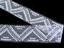 Cotton bobbin lace insert 75009, width 79 mm, white - 3/5