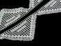 Cotton bobbin lace 75011, width 60 mm, white - 3/3