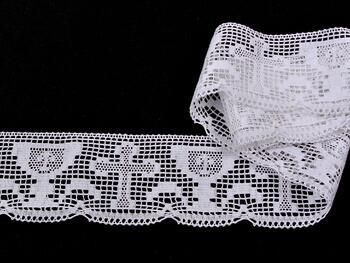 Cotton bobbin lace 75017, width 48 mm, white, 10 m - 3