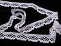 Cotton bobbin lace 75019, width 31 mm, white - 3/4