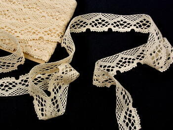 Cotton bobbin lace 75019, width 31 mm, ecru - 3