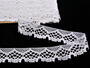 Cotton bobbin lace 75022, width 45 mm, white - 3/5