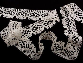 Cotton bobbin lace 75022, width 45 mm, ivory - 3