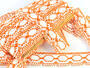 Bobbin lace No. 75032 white/rich orange | 30 m - 3/5