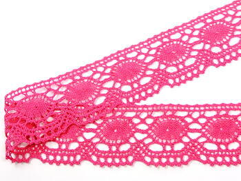 Cotton bobbin lace 75032, width 45 mm, fuchsia - 3