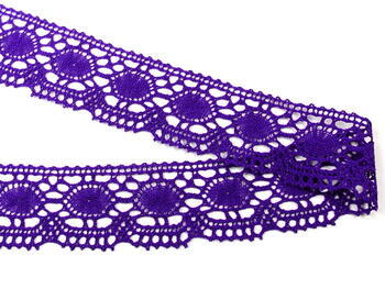 Cotton bobbin lace 75032, width 45 mm, violet - 3