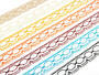 Cotton bobbin lace 75032, width 45 mm, white/orange - 3/3