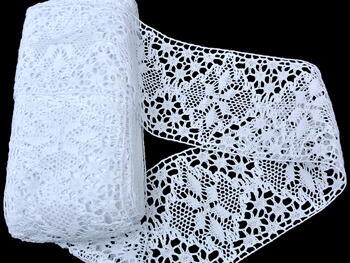 Cotton bobbin lace insert 75034, width 110 mm, white - 3