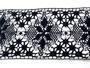 Cotton bobbin lace insert 75034, width 110 mm, dark blue/white - 3/4