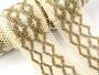 Cotton bobbin lace insert 75036, width 100 mm, ecru/chocolate - 3/4